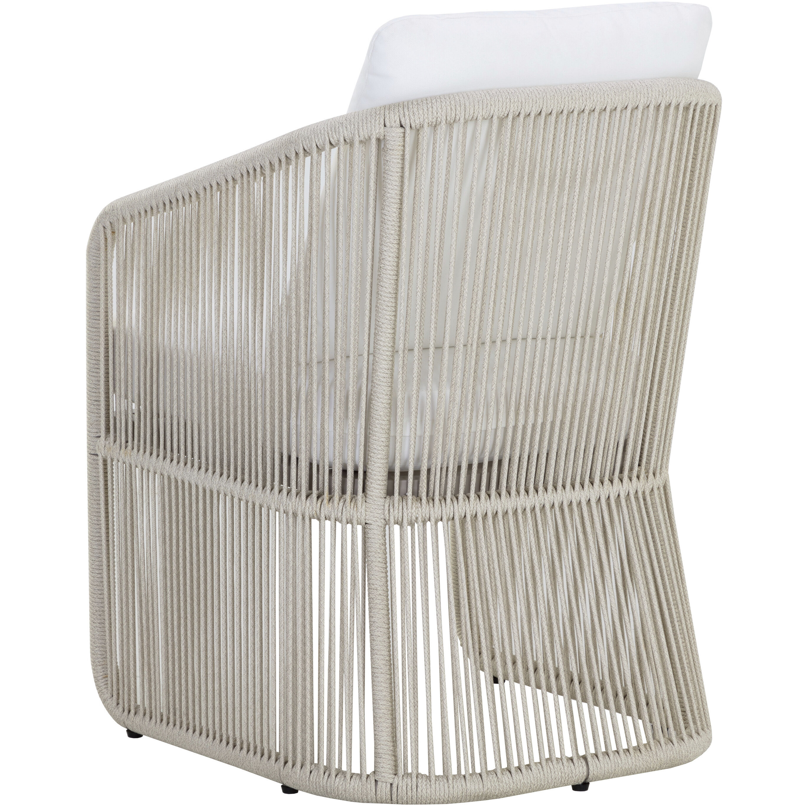 Allariz Greige / Stinson White Outdoor Dining Armchair